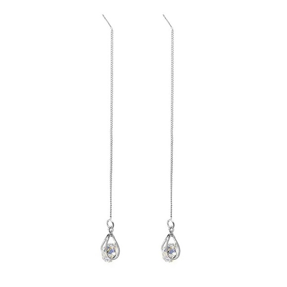 NEW!๐๐GORGEOUS๐PLATINUM PLATED CZ THREADERS๐๐ - Picture 5 of 8
